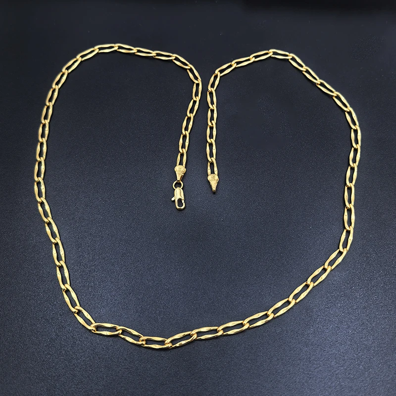 عقد ذهب 24 بوصة 4 ملم سلسلة فيجارو للرجال والنساء إكسسوارات مجوهرات عصرية