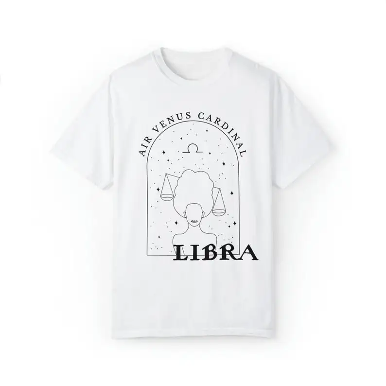 Libra T-Shirt, Zodiac T-Shirt, Astrology  Witchy Vibes, Minimal  Celestial Shirt, Occult Shirt