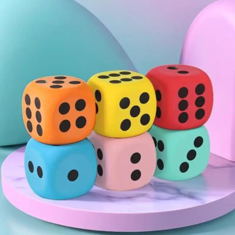 

1/6Pcs 80mm Large Foam Dot Dices Six Sides Dices Kids Counting Toy Learning Aids For Class Board Game Classroom Math Teaching