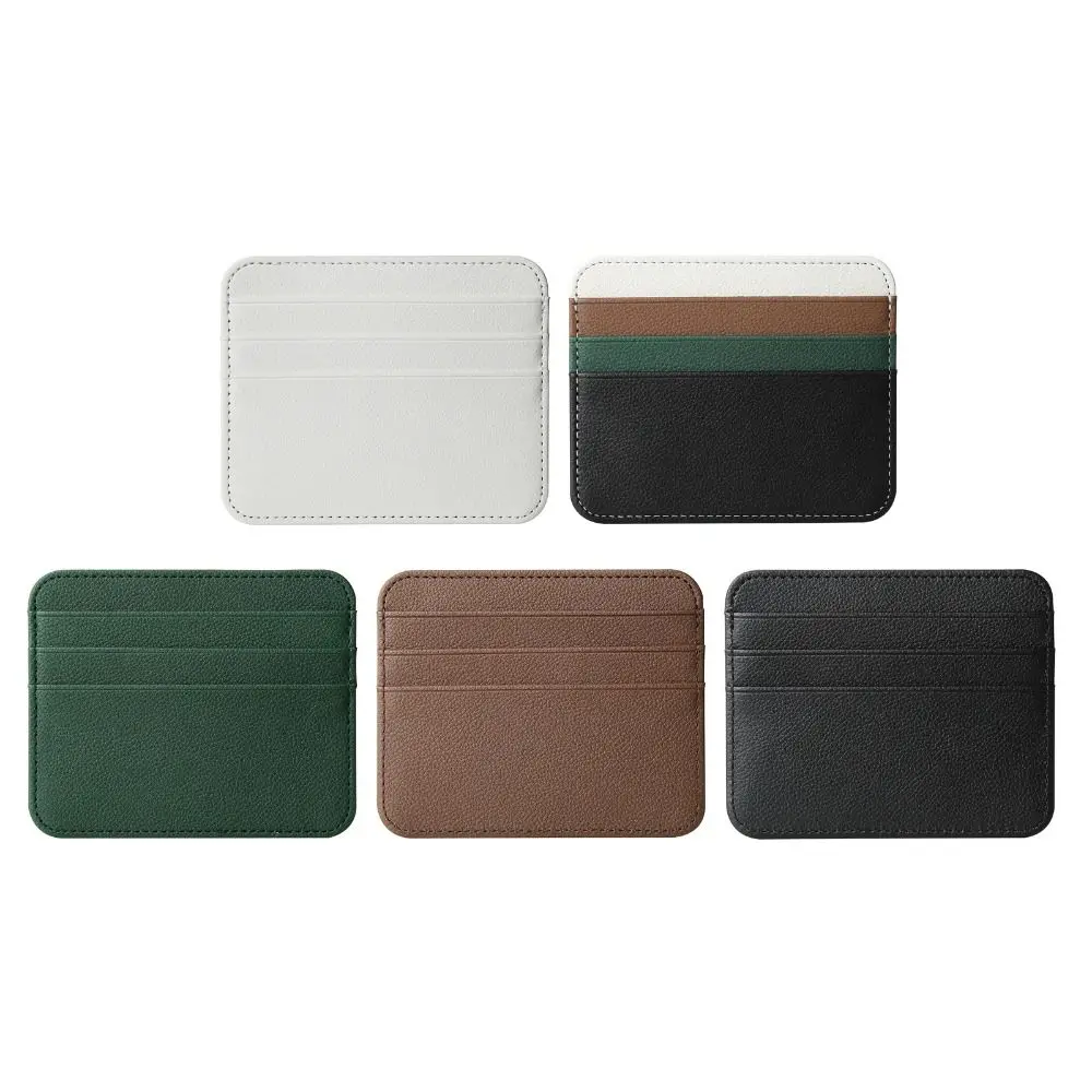 Double-sided Card Holder Organizer PU Leather Ultra-thin Card Protector Wallet Coin Pouch Credit Card Sleeve Card Storage