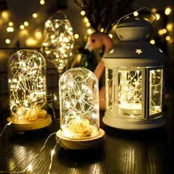 5pcs 2m Copper Wire LED String Lights Holiday Fairy Lights Garland Christmas Tree Decor Wedding Party DIY Natal Navidad 2021