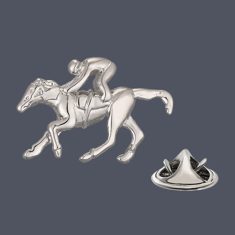 High end men\'s women\'s brooches Sports horse racing design lapel pins hats scarves coats neckpins accessories jewelry gifts