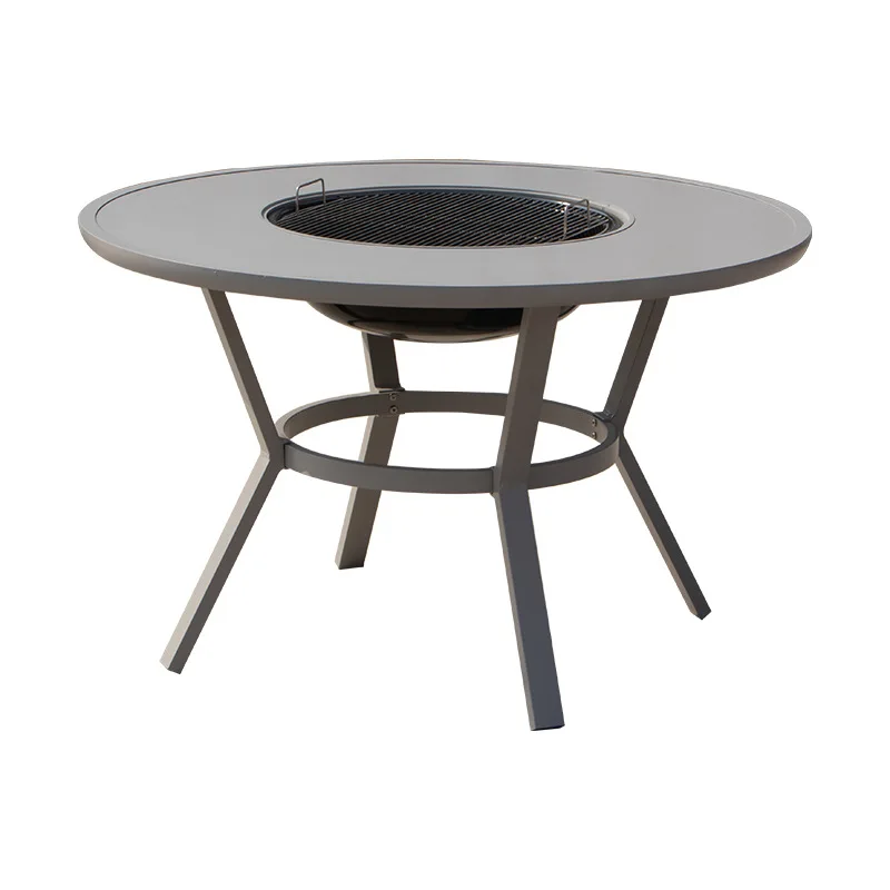 

Aluminum alloy outdoor foot chair barbecue table villa courtyard charcoal grilling electric