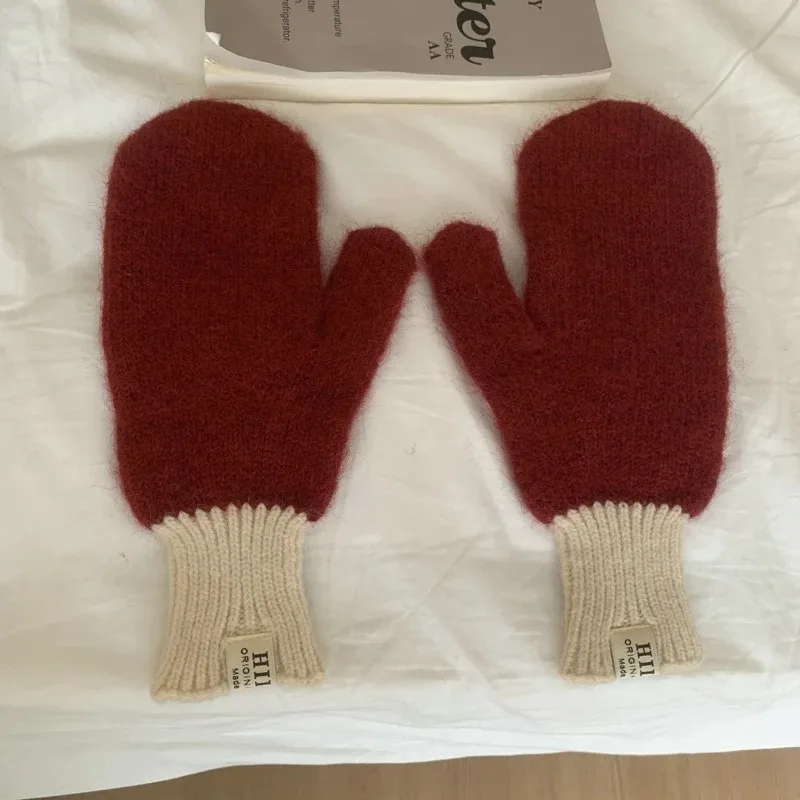 النساء الشتاء الدفء أفخم قفازات مرونة لينة أصابع كاملة القفازات محبوك الفتيات قفازات الموضة للنساء