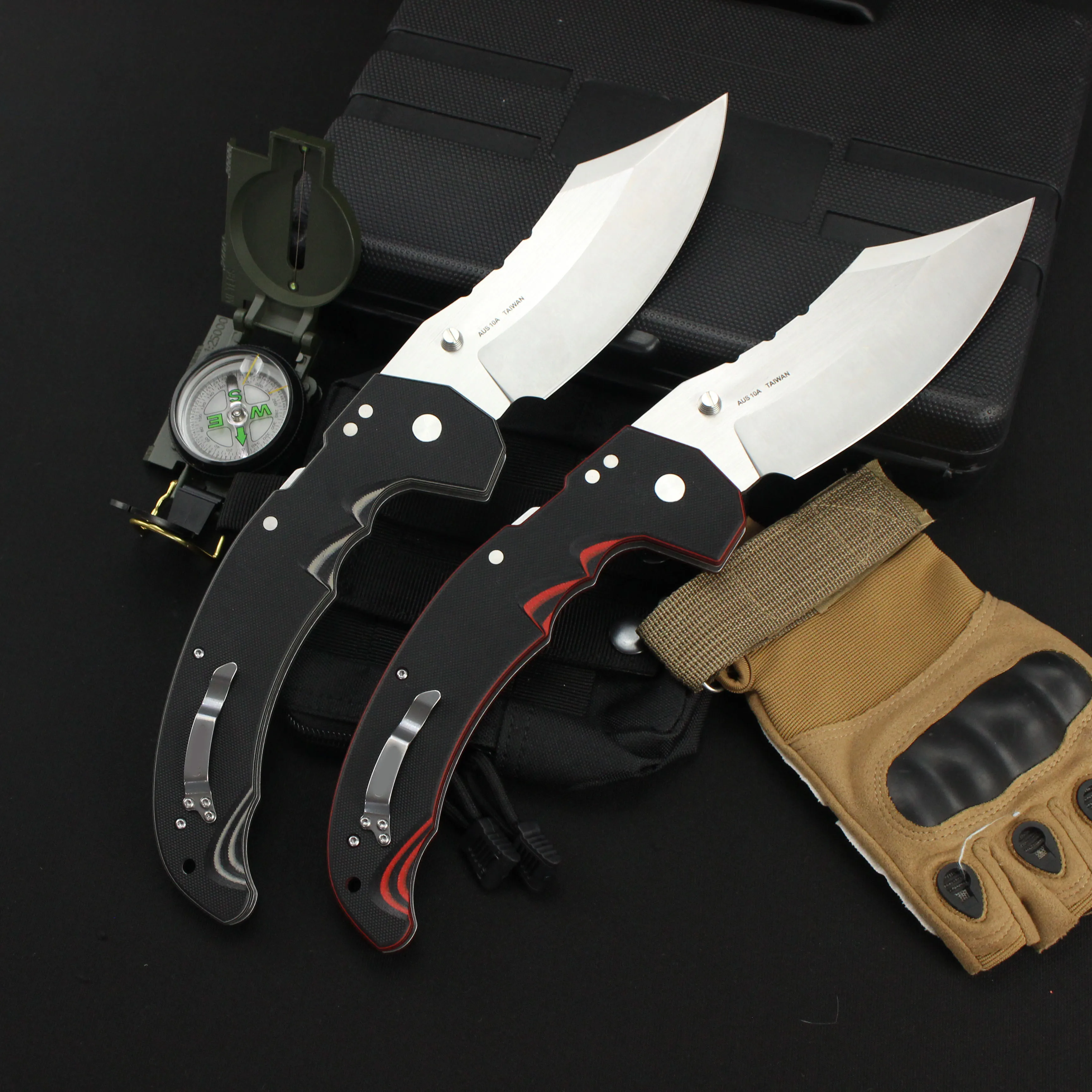 New Cold Tactical Folding Knife AUS10 Steel Blade Survival Military Hunting Multipurpose Knives Large EDC Tool