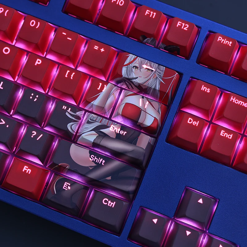 108 مفاتيح/مجموعة Azur Lane KMS Agir Keycap PBT صبغ الفرعية الخلفية أغطية المفاتيح الكرتون أنيمي الألعاب مفتاح قبعات ل ANSI 61 87 104 108 لوحات المفاتيح