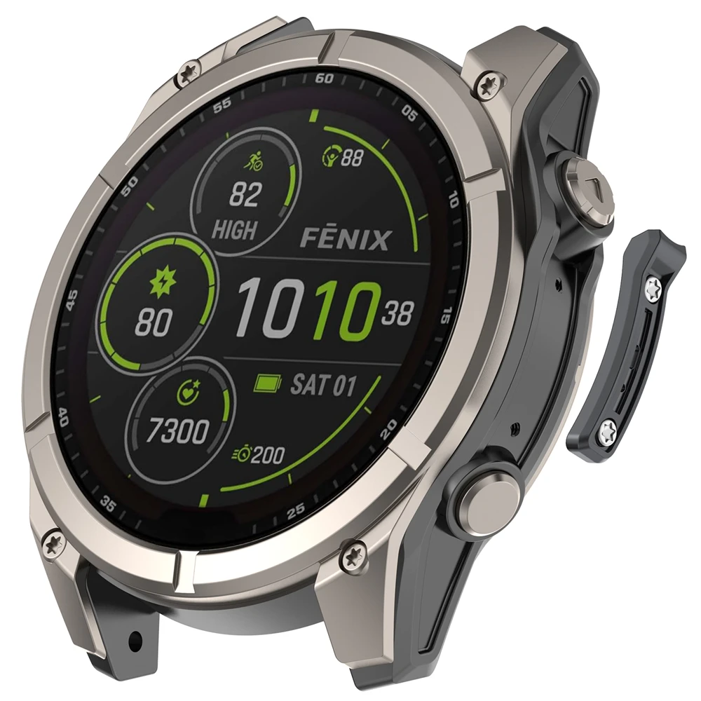 شريط معدني مزخرف مضاد للتصادم لساعة Garmin Fenix8 / Tactix 8 / Quatix8 / Fenix 8 Pro شريط ممتص الصدمات البديل
