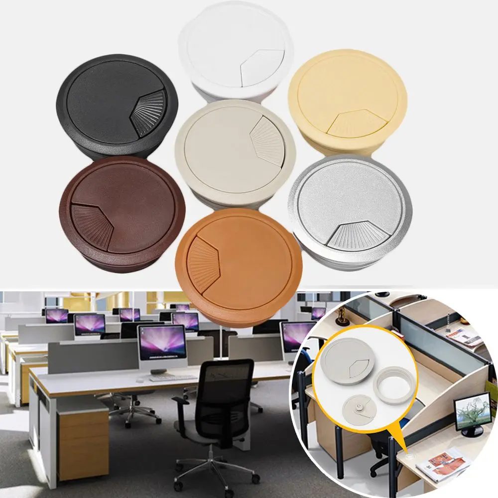 60/80mm Practical Hardware Cable Clamp Office Organizer Computer Grommet Desk Table Cable Fastener Wire Hole Cover Line Box