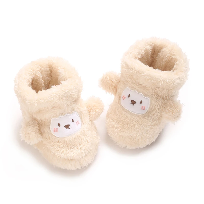 Warme Plüsch-Babyschuhe für den Winter, Mädchen-Fußbekleidung mit niedlichem Cartoon-Design, bequeme weiche Sohlen für Neugeborene von 0-18 Monaten. – Detail 19
