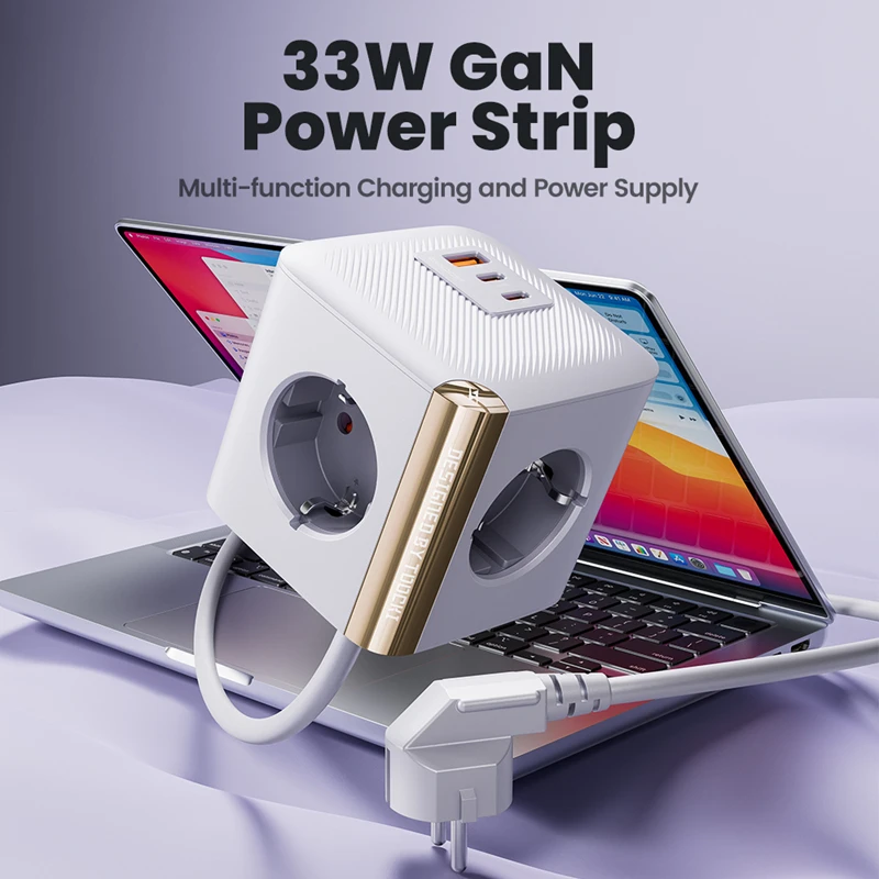 

33W GaN Charger PD Fast USB Charger With 4000W AC Outlets Phone Charger For iPhone 14 15 16 Xiaomi 12 13 Samsung Macbook 2025