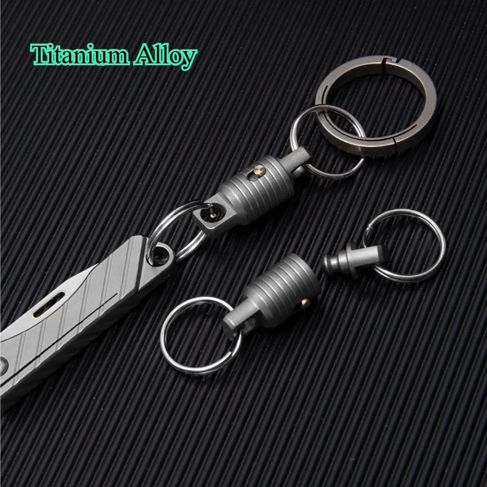 Universal Titanium Alloy Keychain with Lock Car Key Ring Male Female Loop Swivel Ring Key Holder Best-Selling Keychain