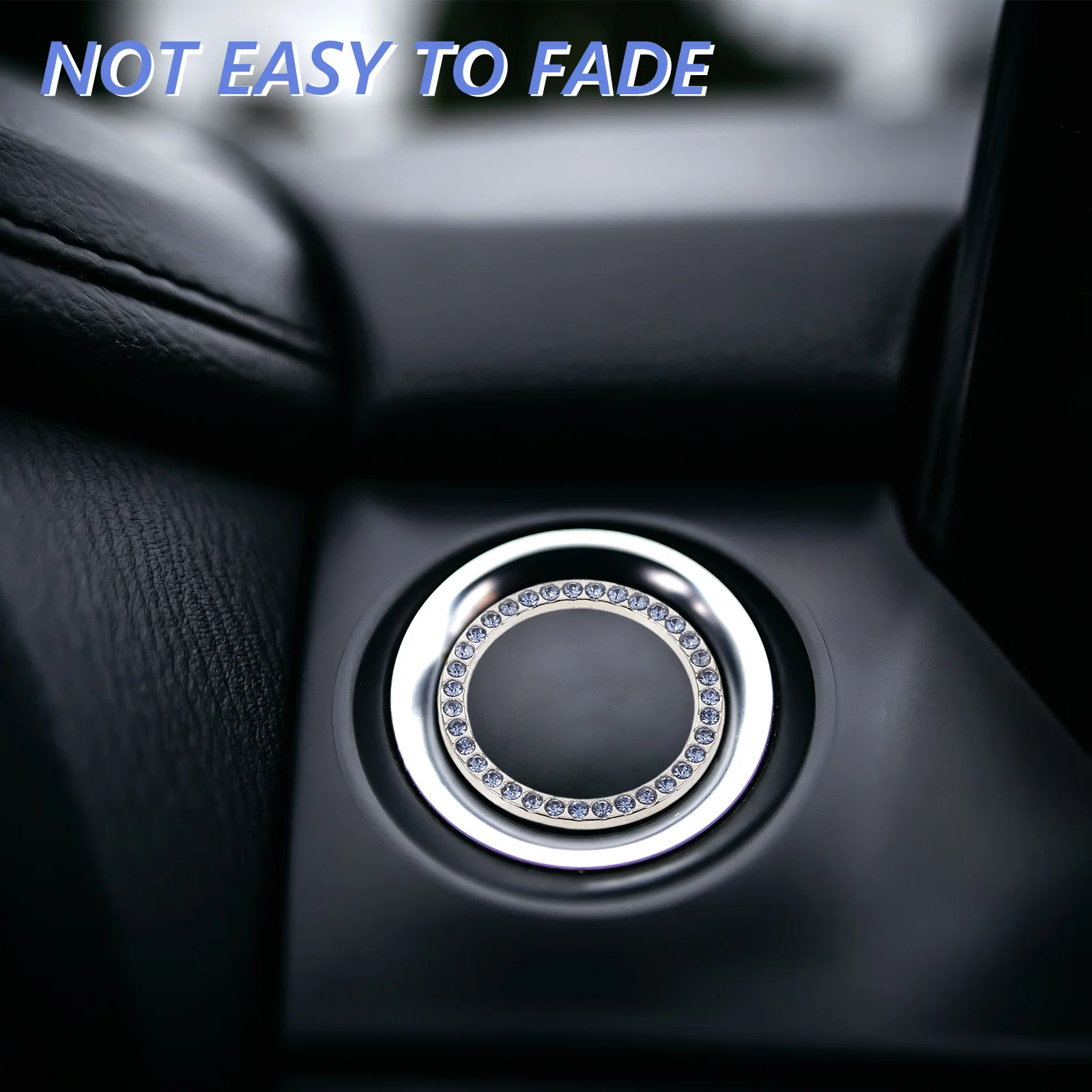 

3Pcs Ignition Button Cover Push to Start Bling Rhinestone Car Interior Accessories Engine Start Stop Decoration Ring