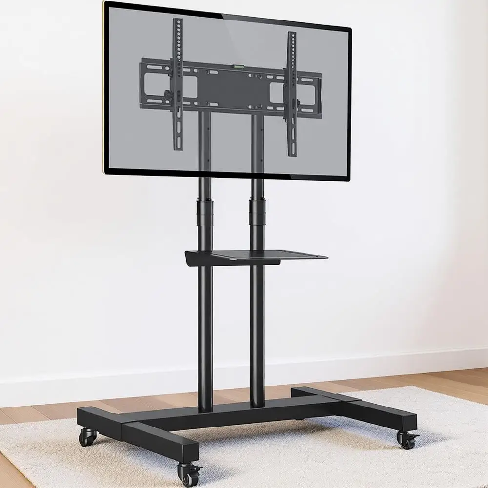 

Регулируемая по высоте передвижная тележка для телевизоров 32-83 дюймов с блокируемыми колесами