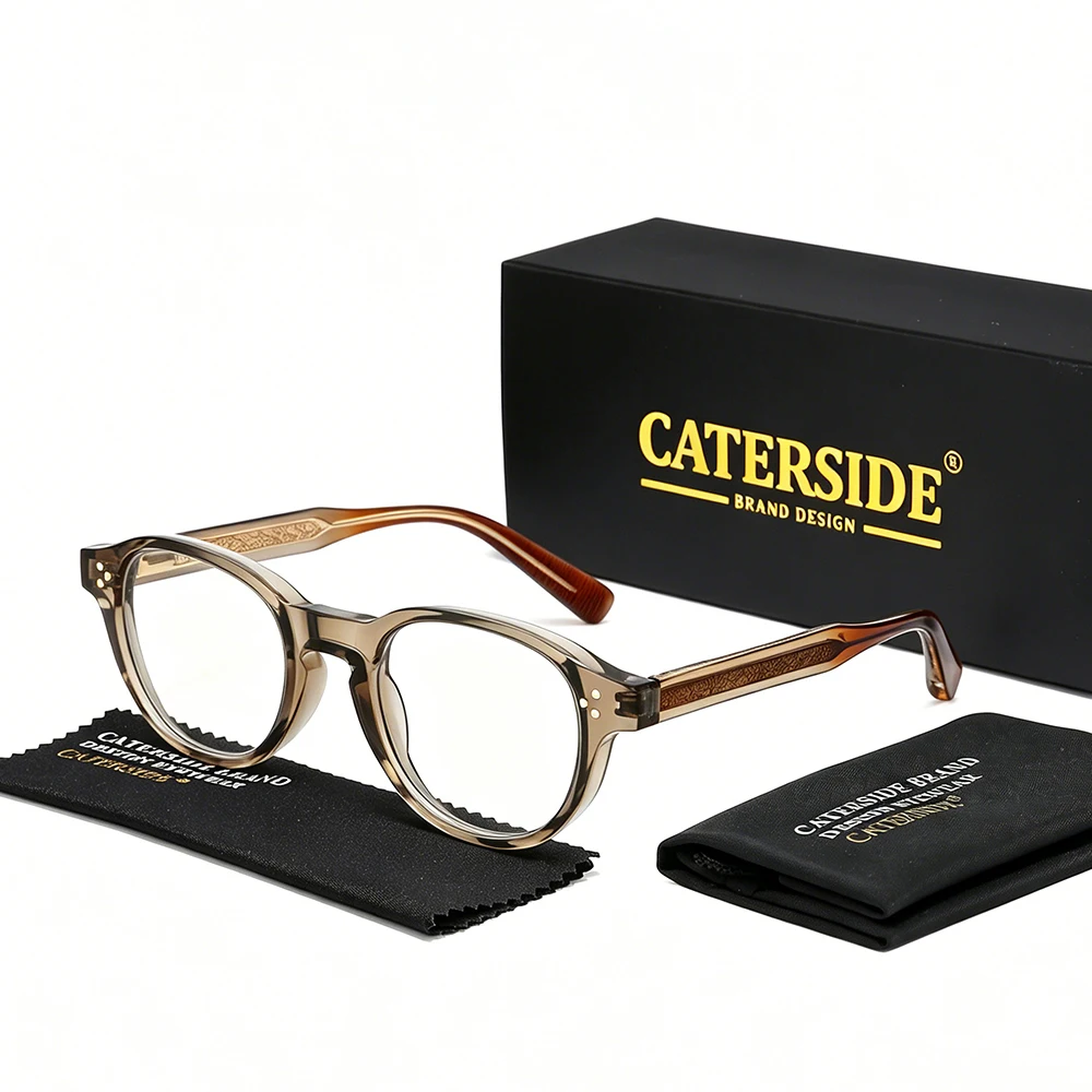 

CATERSIDE Men's Anti Blue Light Glasses Spring Hinge Design Flat Light Glasses Women's Outdoor Fashionable Decorative Glasses