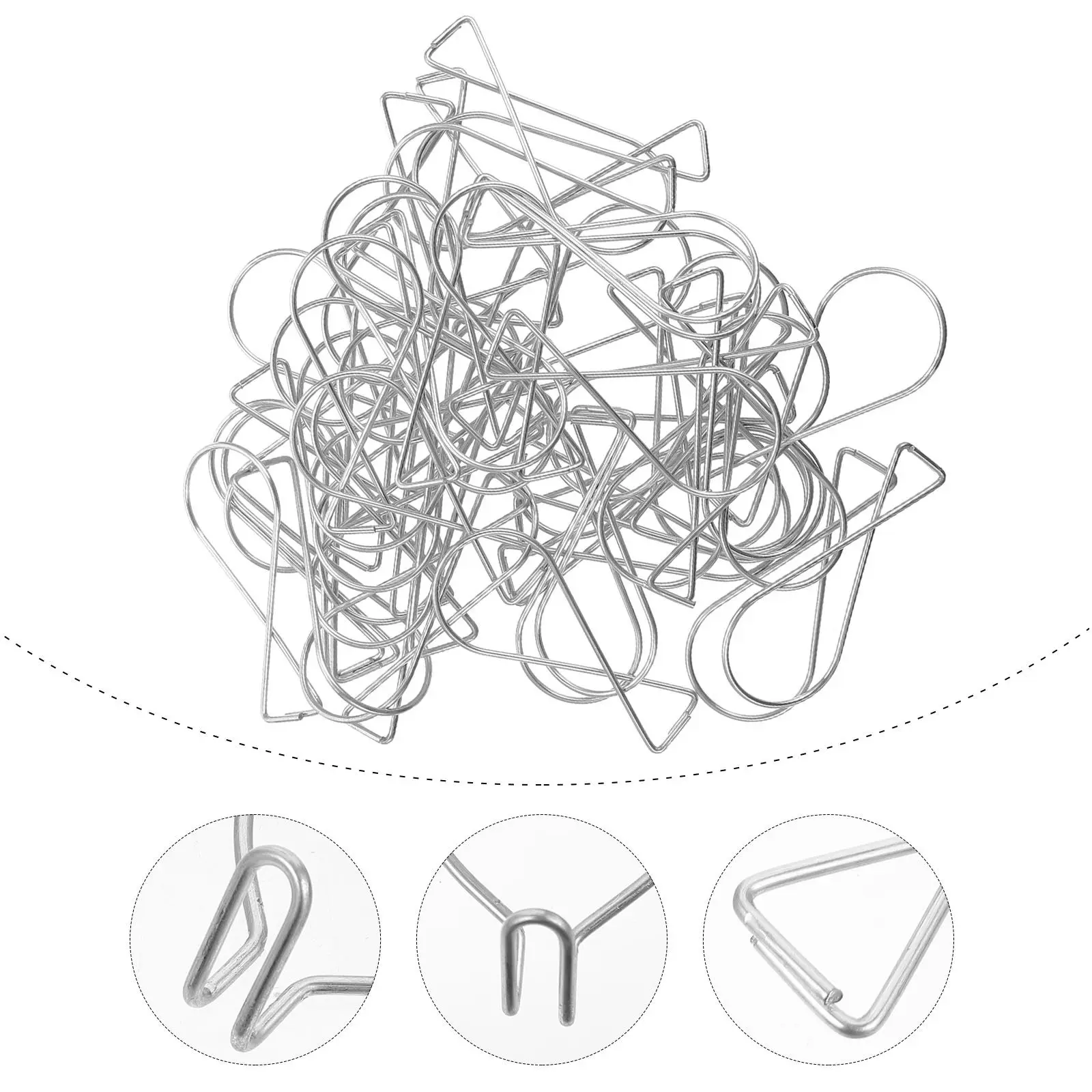 100Pcs Figure 8 Ceiling Hooks Steel Drop Ceiling Hangers Easy Install Remove Reusable Suspend Signs Graphics Decorations