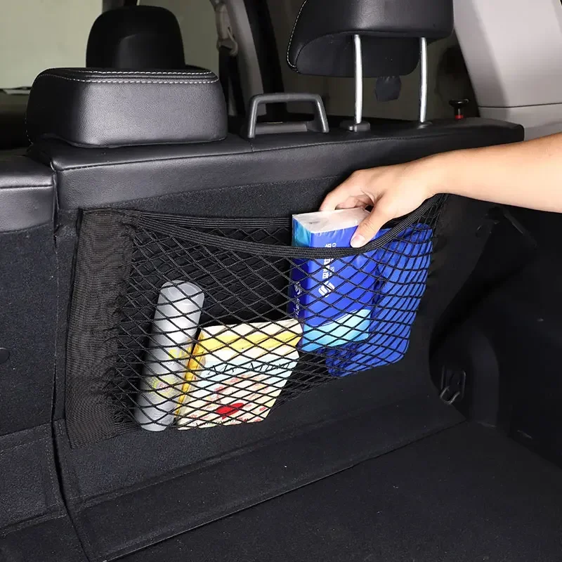 

For SEAT Leon 2006-2012 Nylon Black Car Trunk Cargo Organizer Storage Elastic Mesh Bag Luggage Cargo Car Accessories