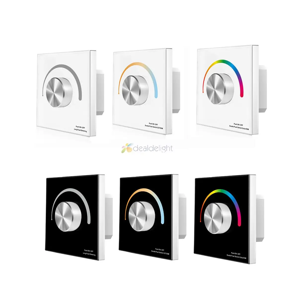 T1-K/T2-K/T3-K Rotary Knob Wireless RF Wall LED Dimmers Controller For Single Color/CCT/RGB Led Strip 12-24V