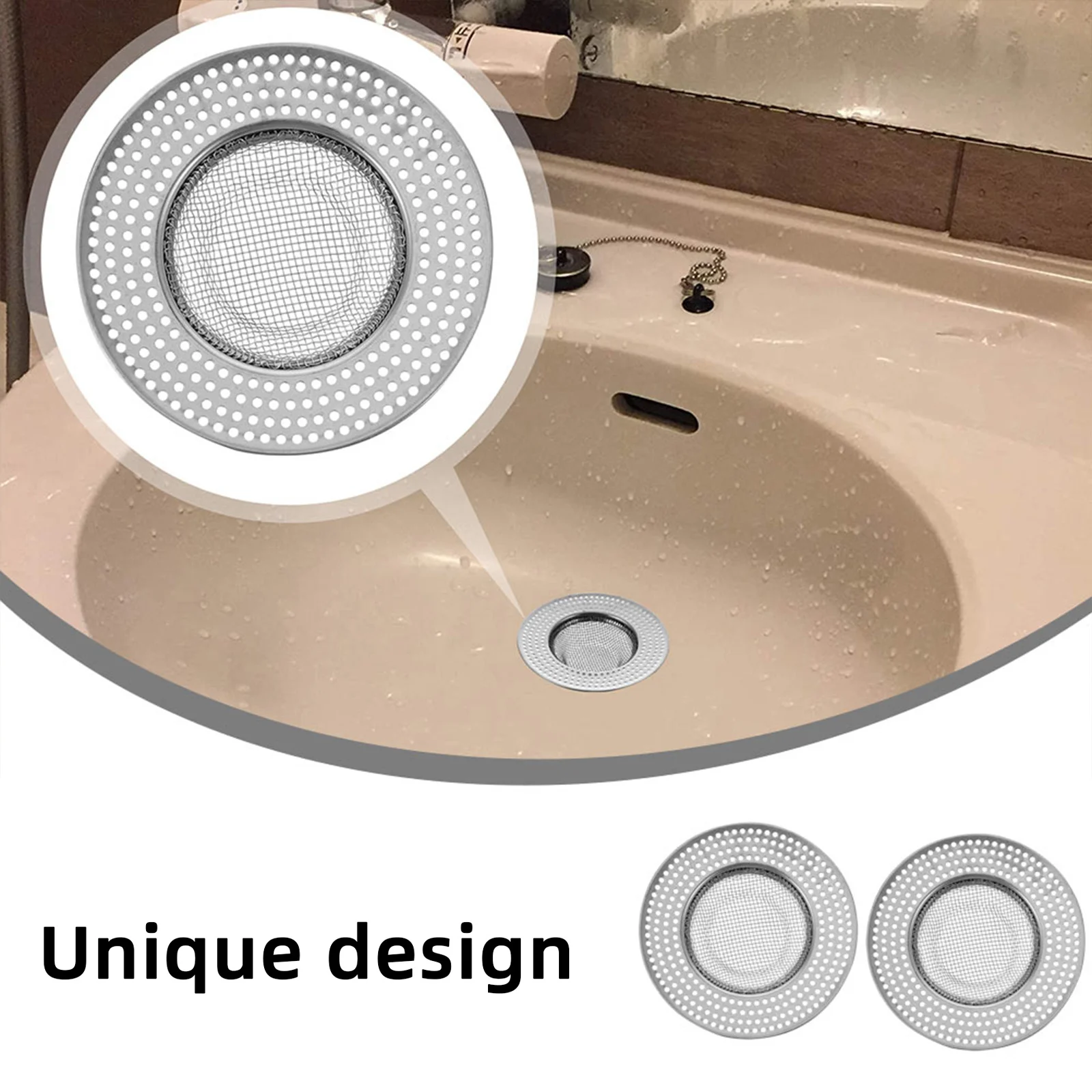 2 قطعة حوض الفولاذ المقاوم للصدأ مصفاة استنزاف الشعر الماسك للمطبخ الحمام دش حوض الاستحمام الغسيل حوض غسيل الصرف الأخدود