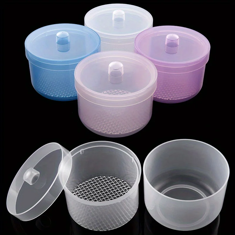 Nail polishing head cleaning and disinfection box with filter high temperature disinfection soaking box