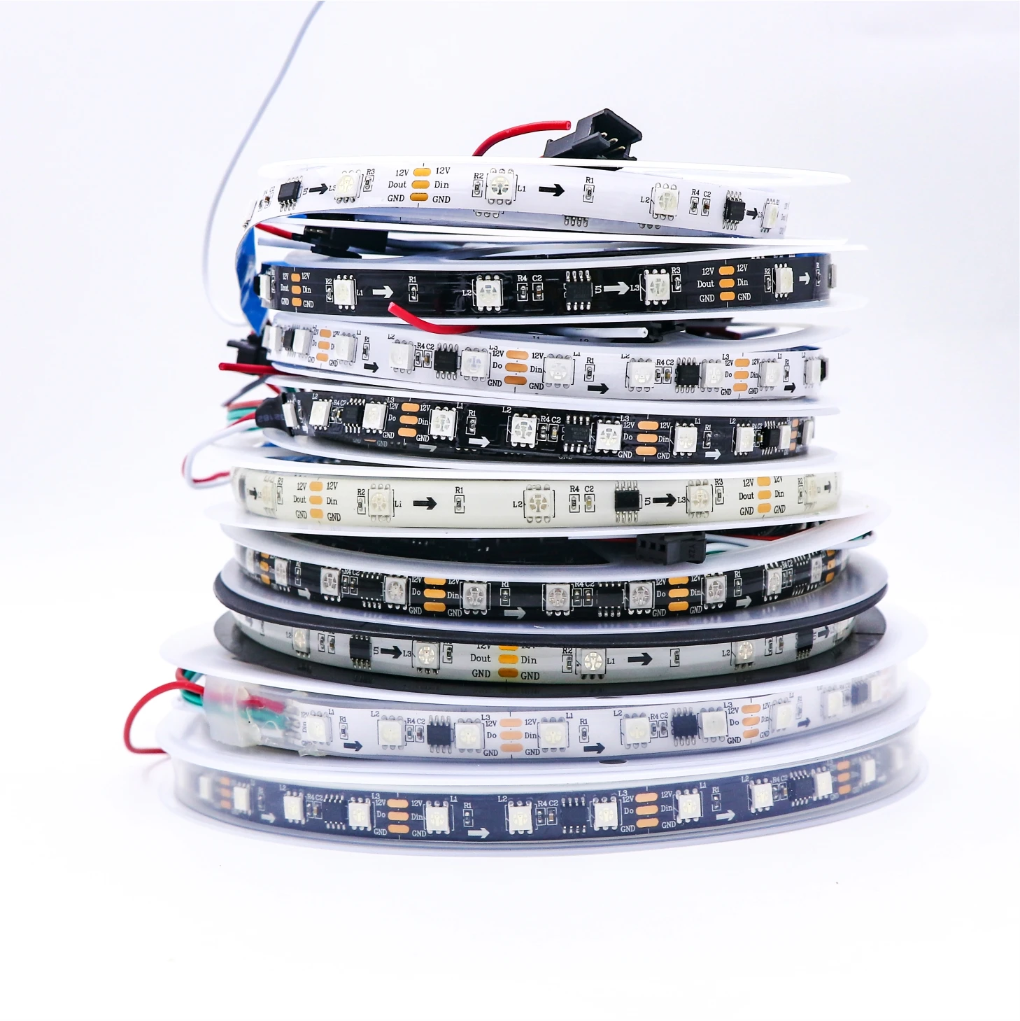 

WS281112V Color-changing LED strip.SMD 5050 LED strip,capable of creating flowing and chasing light effects.