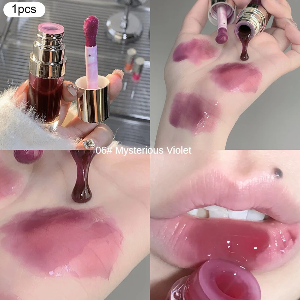 6Colors Moisturizing Liquid Lipstick Jelly Lasting Cherry Red Pink Lip Gloss Sexy Non Sticky Cup Lip Tint Korean Lips Oil Makeup