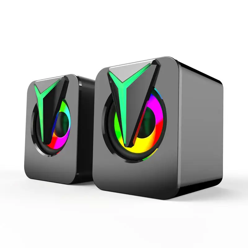 Компьютерные колонки, ПК, звуковая коробка, Hi-Fi стерео микрофон, USB Проводная коробка с подсветильник кой для рабочего стола, оптовая продажа, сабвуфер, Новинка