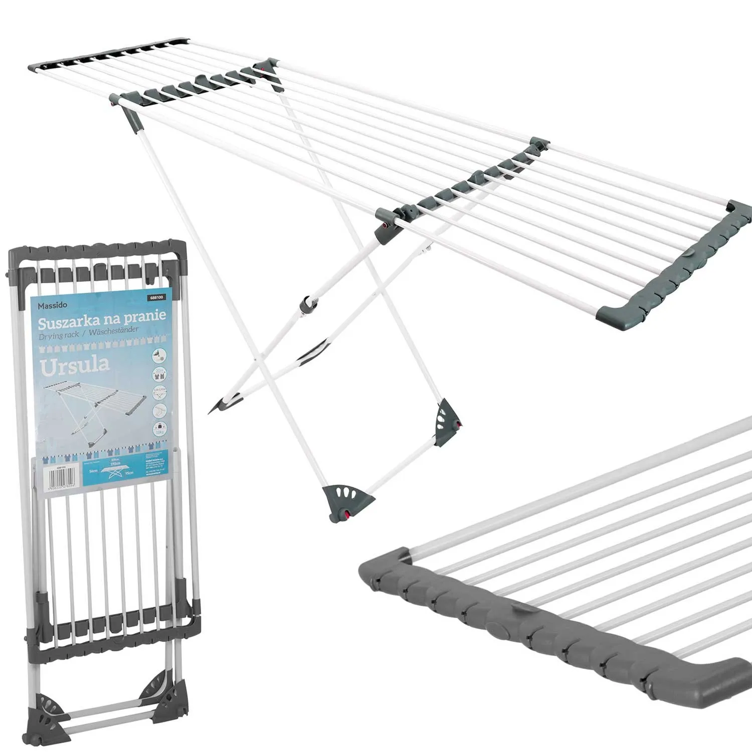 Ursula 20Mb Telescopische Wasdroger Met Wielen