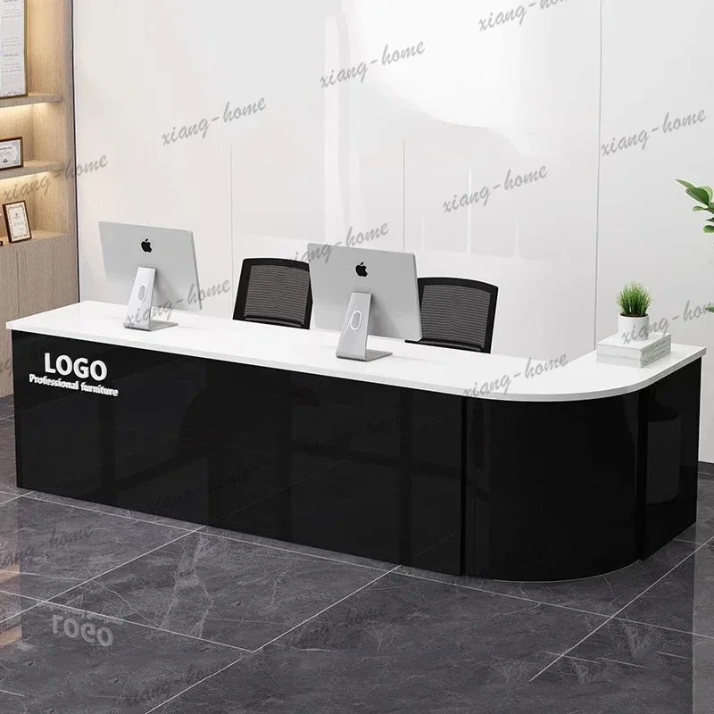 LSModern Luxury Reception Desk Office Beauty Salon Business Round Reception Desks Escritorio De Recepcion Office Furniture FYRD