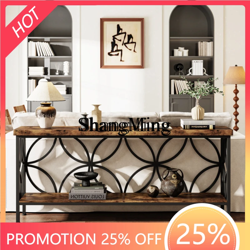 SM home new retro log winding corridor bar table living room entry table table console