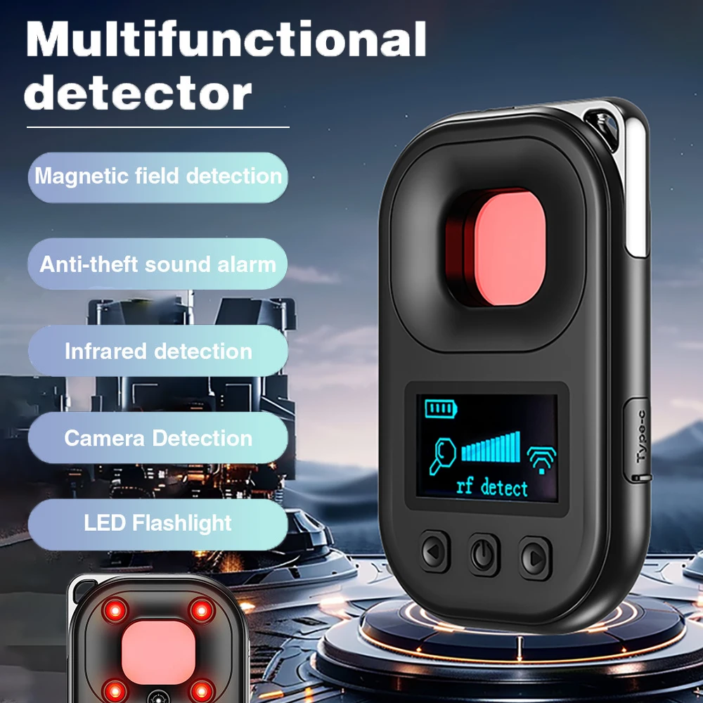 Detector de câmera escondida multi-função mini dispositivos anti bug câmera sem fio gsm sinal escuta telefônica gps rastreador cam detector