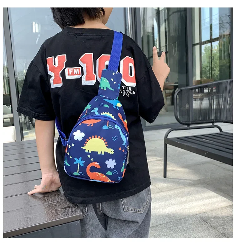 Children Cartoon Dinosaur Crossbody Bags Korean Trendy Boys Girls Chest Bag Baby Kid Bag Mini Cross Bag Toddler Backpack