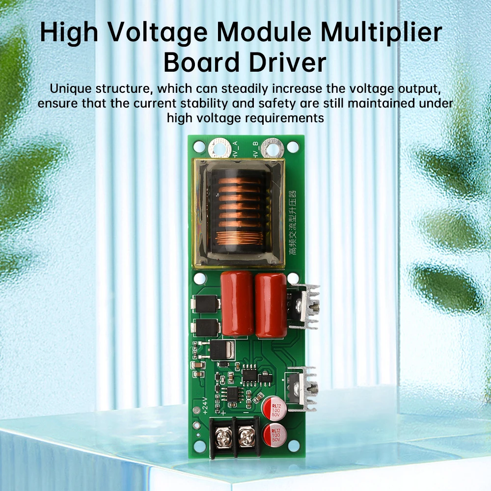 High Voltage Inverter Electrostatic Generator Adjustable POWER DC 12V-24V Boost 15kV 48W Pulse Arc Voltage Doubler