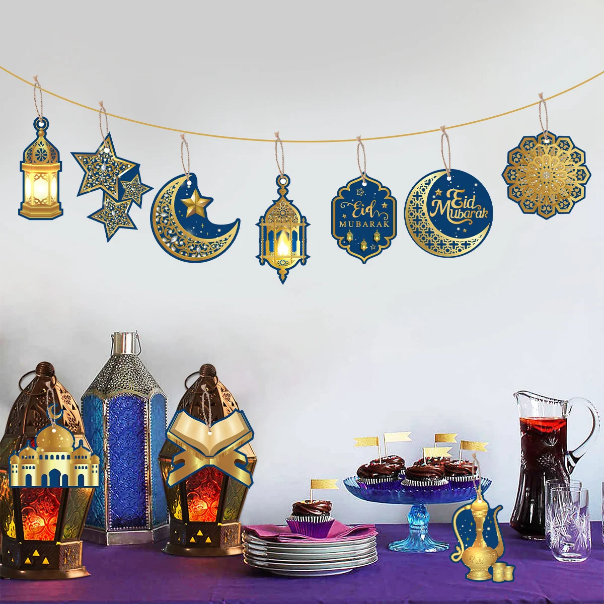 Eid Mubarak Decor Hanging Tag Eid Ramadan Decoration for Home 2025 Mubarak Ramadan Kareem Eid Al Adha Islamic Muslim Party Decor