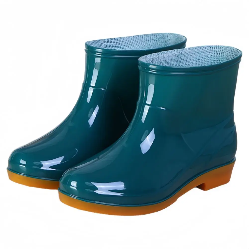 Non-slip Women's Short Rain Boots Low-top Waterproof Garden Rain Shoes Lightweight Durable Water Shoes For Outdoors,Kitchen,Work