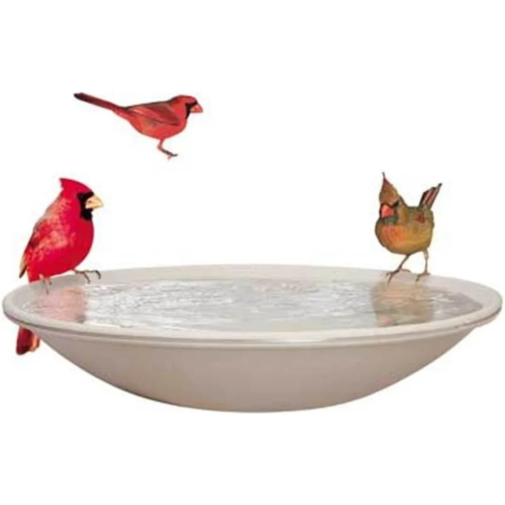 

Heated Deck-Mounted Bird Bath with Easy Tilt Feature for Outdoor Deck Railing, 20 Inches