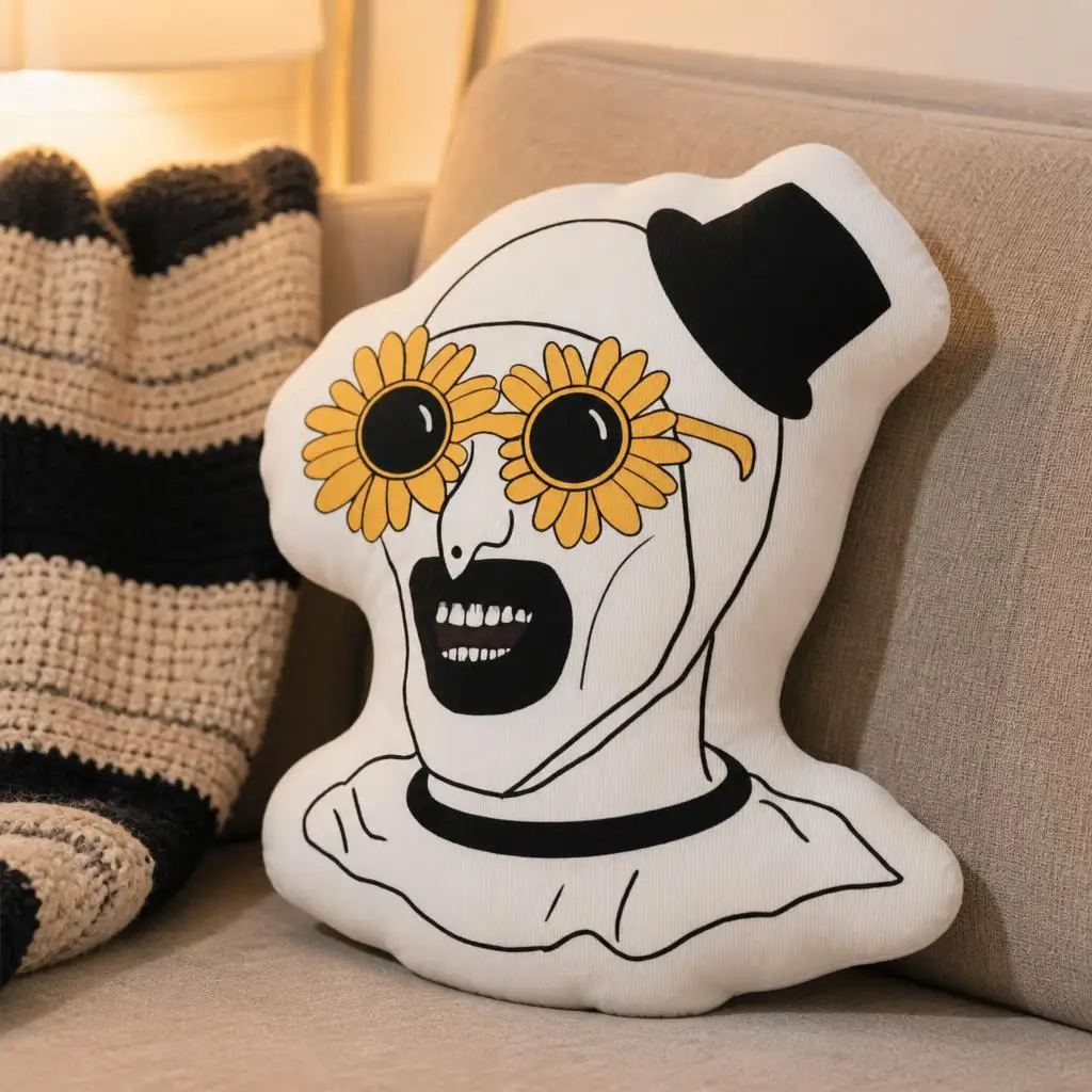 Terrifier Art the Clown Movie Cushion Irregular Stuffed Throw Pillow Home Decor Gift Sofa Bed