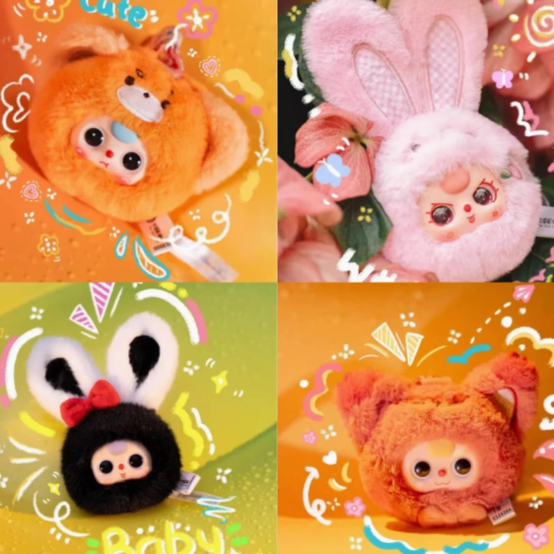 

Baby Three Mini Animal Head Series Blind Box Cute Baby Three Anime Doll Plush Bag Pendant Mystery Box Action Figure Girl Toy New