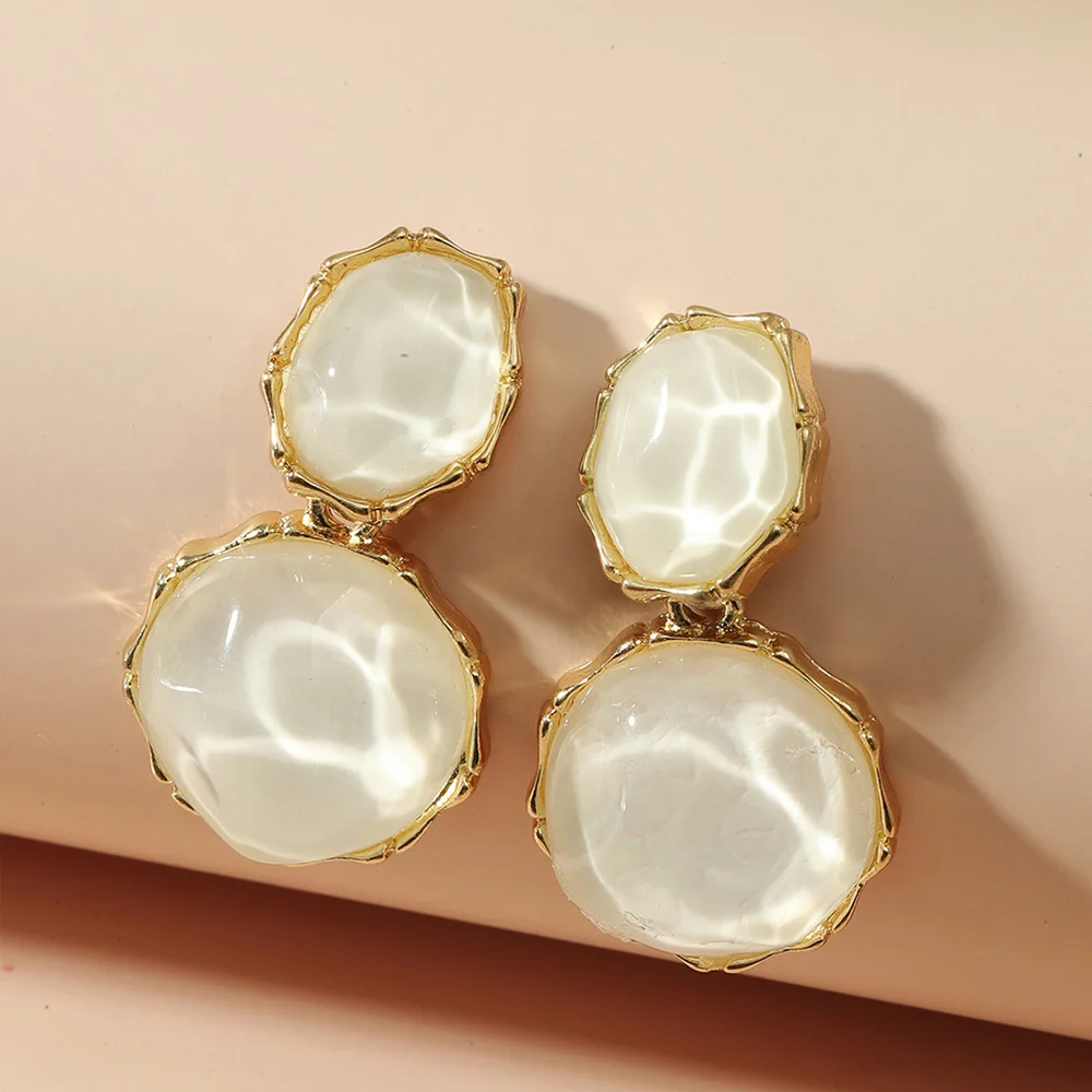 Creative Design Water ripple Resin Women\'s Earrings Fashion Summer Irregular Geometry Candy Color Earrings Jewelry