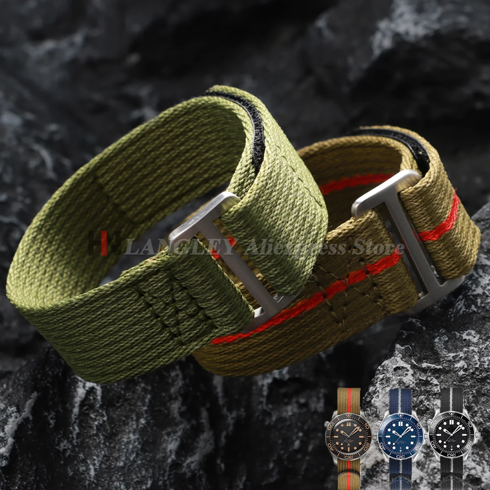 Nylon-Segeltuch-Uhrenarmband, 20 mm, 22 mm, für Omega 007 für Tudor Army Military Men Sport, verdickt, universelle Ersatz-Uhrenarmbänder