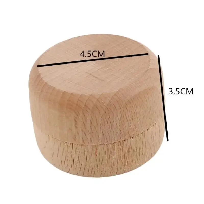 Storage Case Wooden Box Collections Travel Practical Handmade Gift Wood Round Case with Lid Round