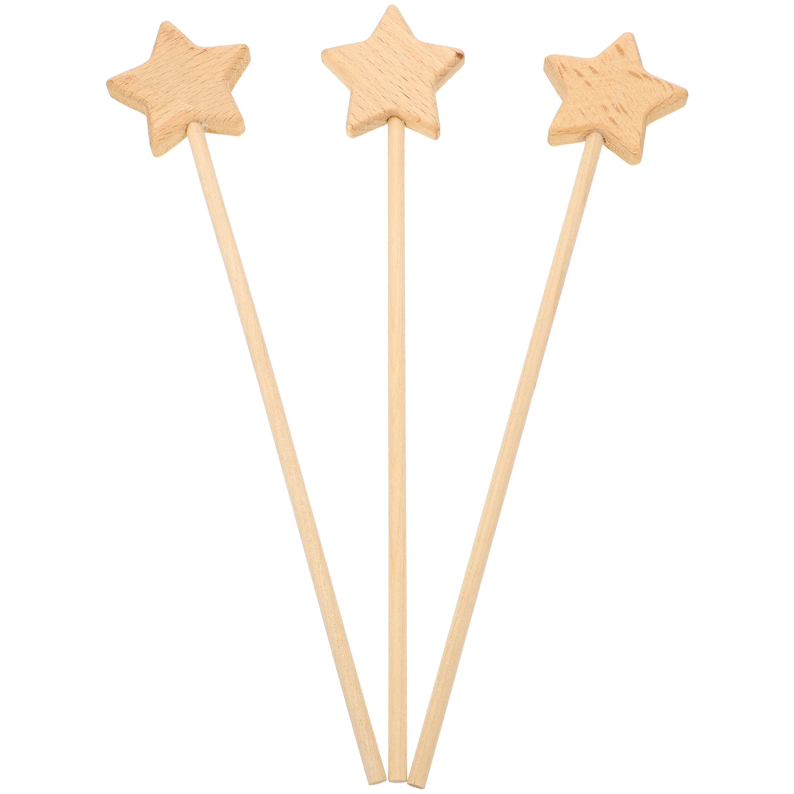 3 Pcs Girls Fairy Wand Unfinished Kids Stick DIY The Clouds Star Wands Blank Child