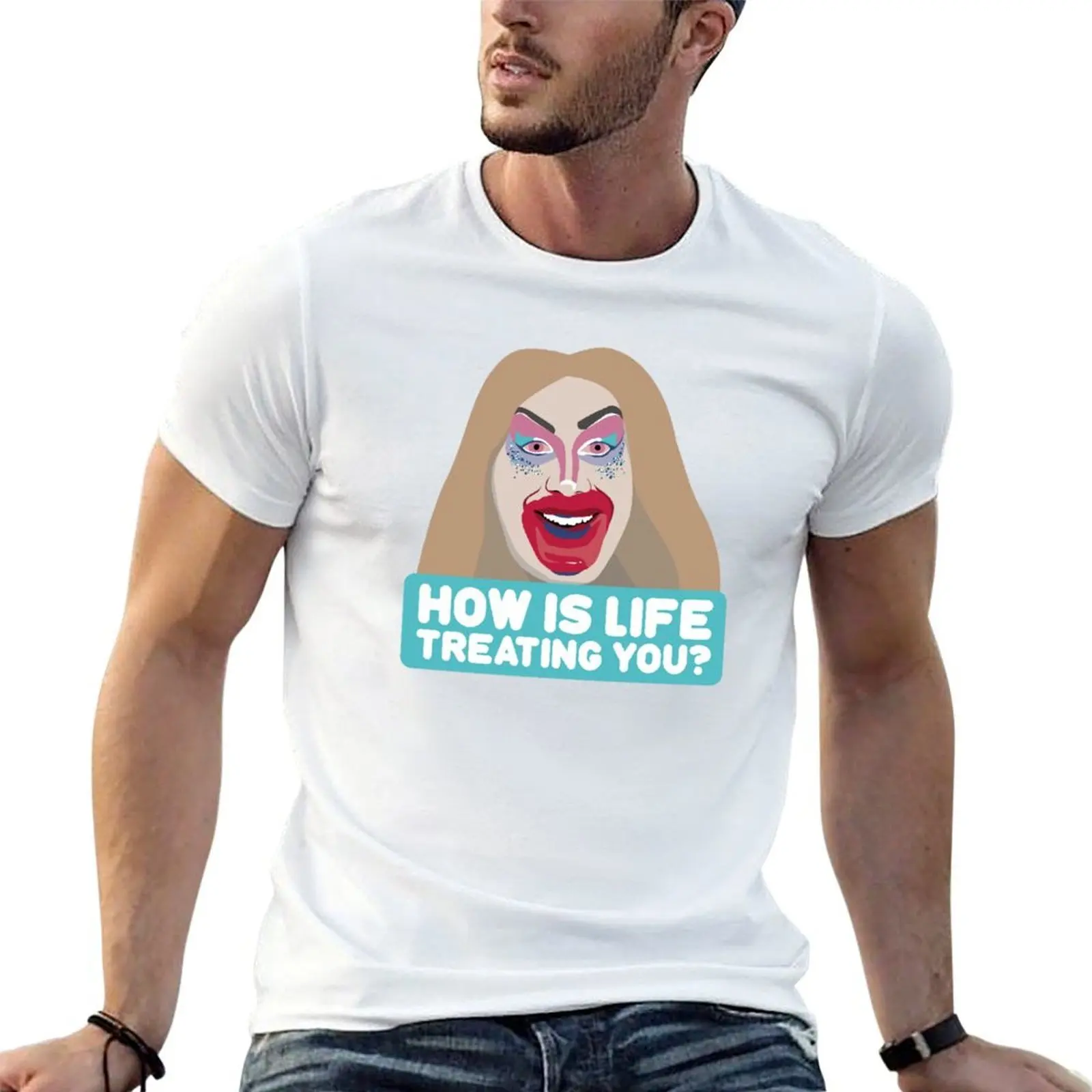 

Jimbo the drag clown mirror lipstick message elimination Canada's Drag Race meme how is life treating you T-Shirt