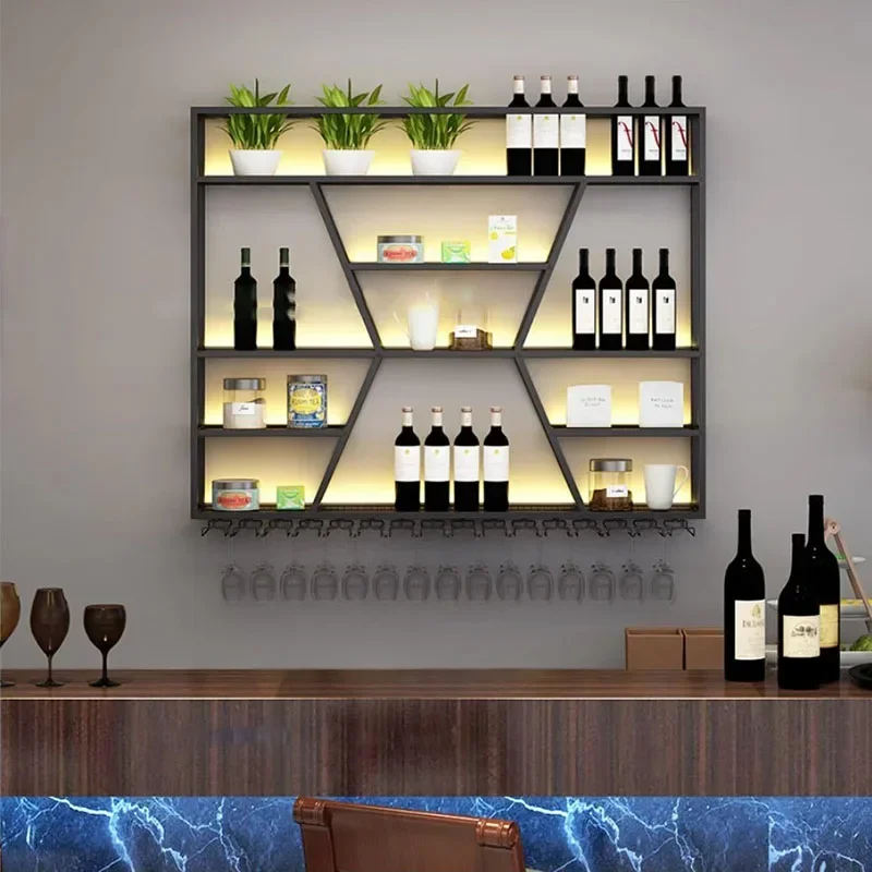 Commercial Cellar Wine Cabinets Modern Unique Wall Mounted Metal Bar Cabinet Retail Display Armario Para Vinos Home Furniture