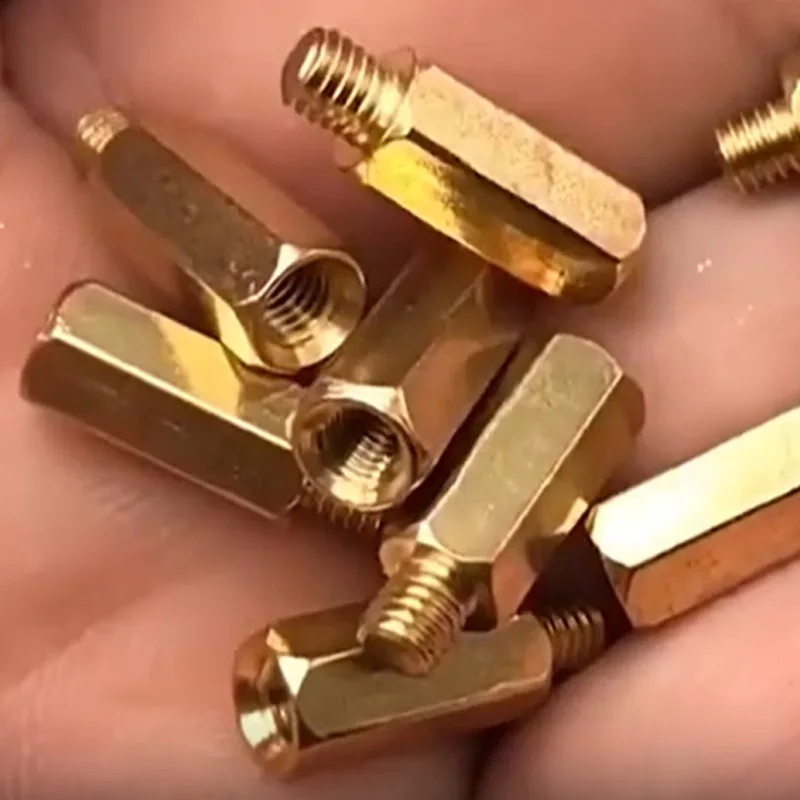 20/50/100pcs UNC #6-32x6.4+4mm Brass Motherboard Standoffs For Atx Computer Case Motherboard Female Male Standoff Spacer