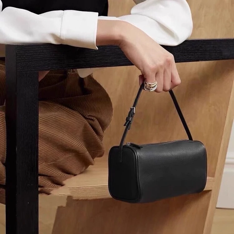 

Сумка-футляр для ручек из воловьей кожи 90-х годов, универсальная и высококачественная круглая сумка, женская повседневная сумка под мышками