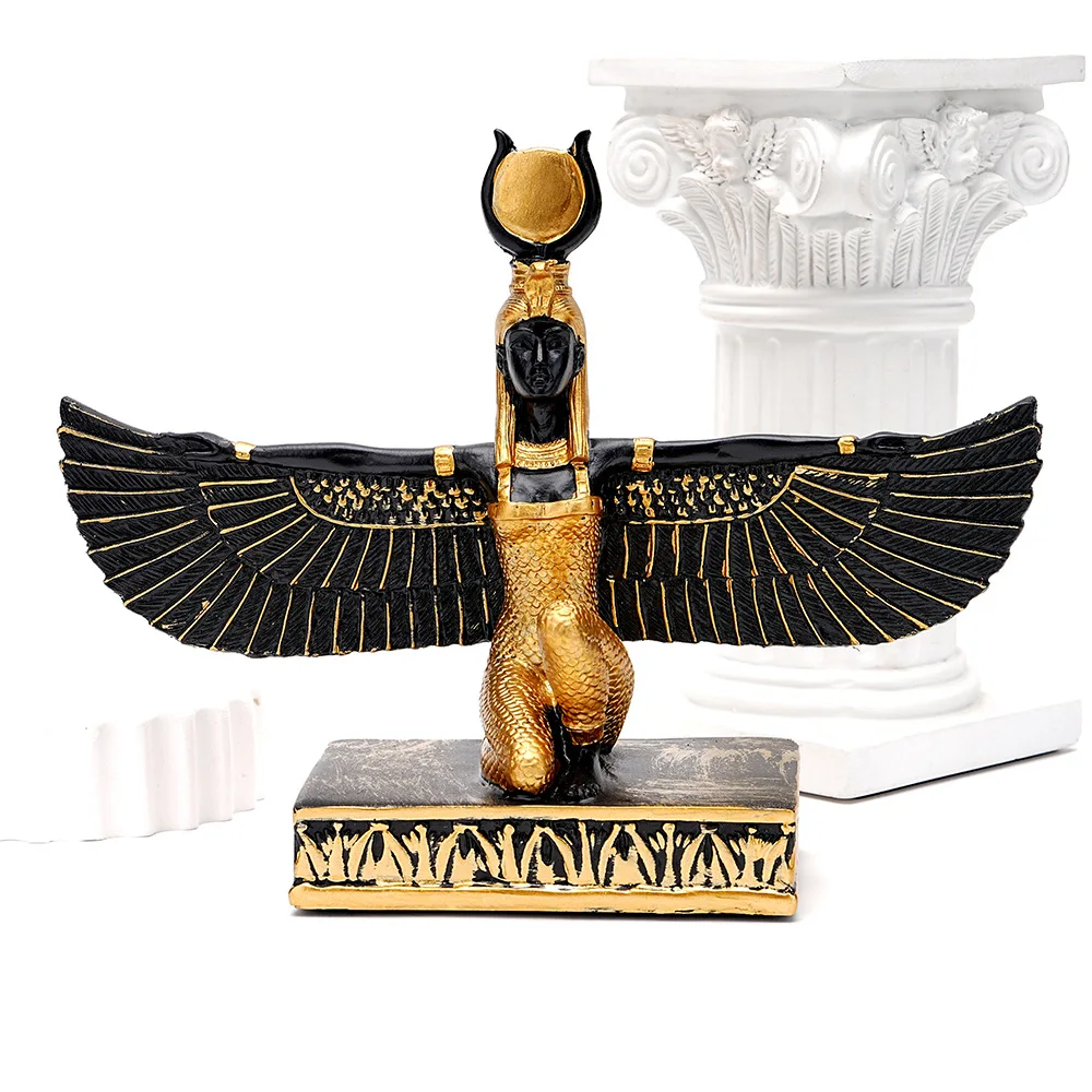 Aqumotic God of War Isis Son Statue Decor Memorial Ancient Egyptian Mythology 1pc Eagle Snake Scepter Decorations
