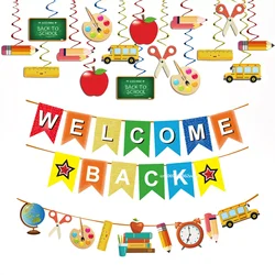 2023 INS Back To School Banners Set Paper Flags For DIY Making School Opens Party Decor Tools Festive & Party Supplies