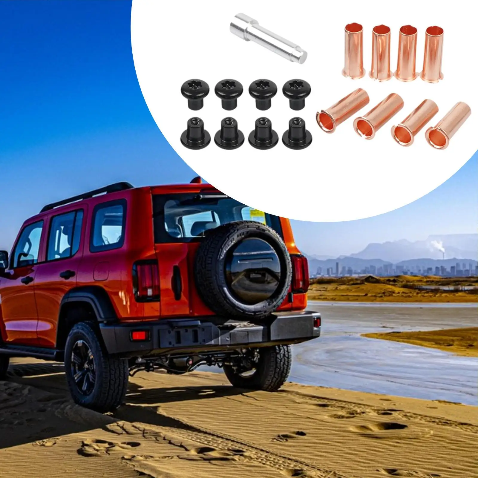Auto Door Hinge Nut Kit Professional Fastener Set Metal Spare Part Assembly for Vehicle Door Sheet Upgrade