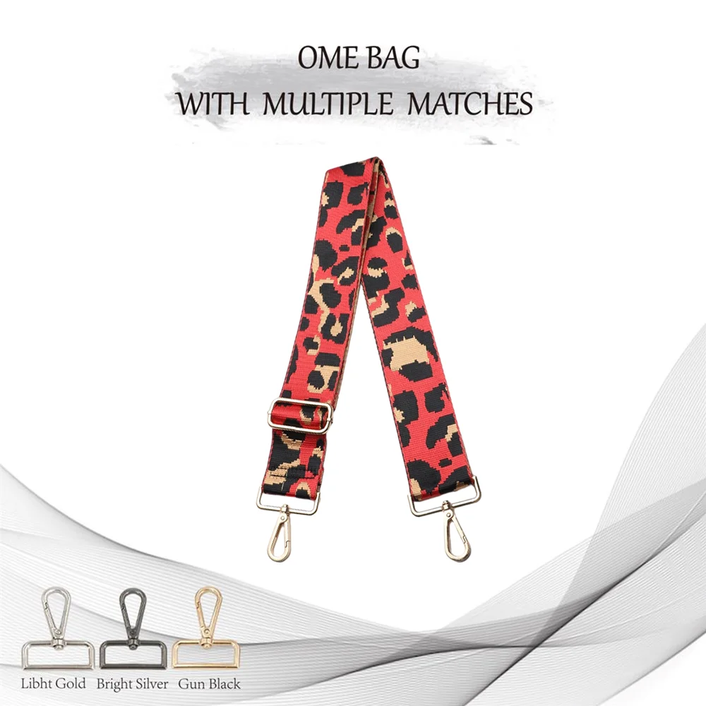 

3.8 cm wide delicate colorful leopard print shoulder strap Fashion temperament precision woven high quality shoulder strap