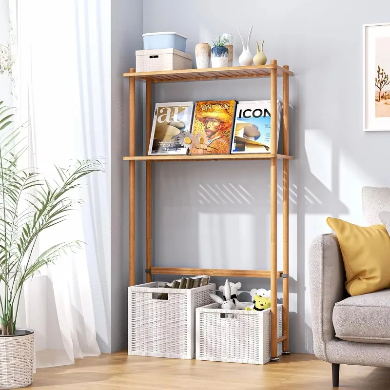 رفوف تخزين من الخيزران، والحمامات، ورفوف التخزين، والأنسجة المنزلية، والرفوف #3